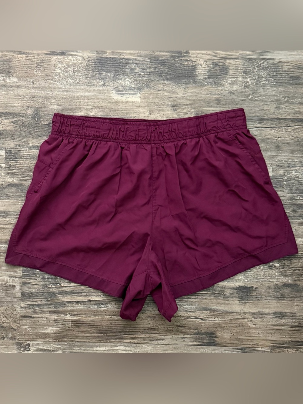 Athletic Works‎ Maroon Athletic Shorts Elastic Waist Briefs Women’s XXXL 3x 22